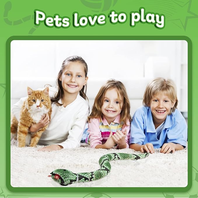 cat Toys Snake,Smart Sensing Snake cat Toy,Kitten Toys Interactive cat Toy,USB Rechargeable Electric Simulation Slithering Serpent-for Kids, Cats & Dogs,Game Play Toy