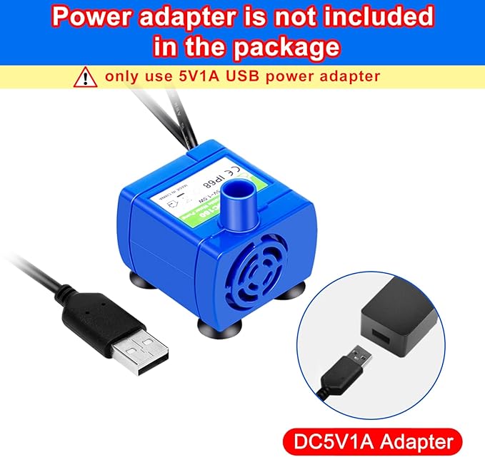 Cat Water Fountain Pump, Pet Water Fountain Pump Compatible Motor, for Cat Drinking Fountain Cat Water Dispenser Replacement (Pump)