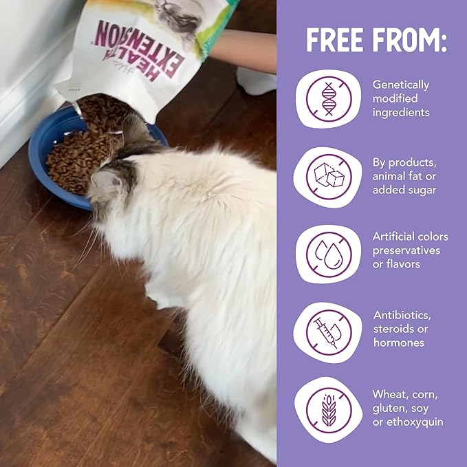 Health Extension Bundle - Wet Cat Food Canned Chicken & Pumpkin, Chicken & Tuna, Chicken Pate (2.8oz Each) and Dry Cat Food Chicken & Brown Rice Recipe (15 lbs) - Complete Nutrition for Cats
