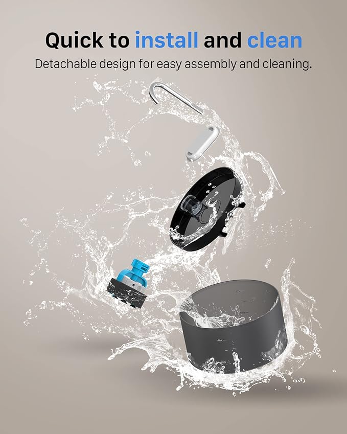 Cat Water Fountain for Cats Indoor: 67oz/2L GIOTOHUN Cat Fountains - Silent Pet Water Fountain for Drinking - Black Cat Drinking Fountain with Light - Faucet Pet Fountain with 6 Filters + 3 Sponges