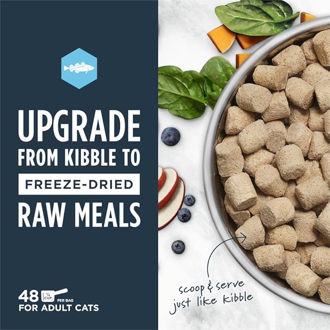 Instinct Freeze Dried Raw Meals, Natural Dry Cat Food, Grain Free - Wild-Caught Pollock, 24 oz. Bag