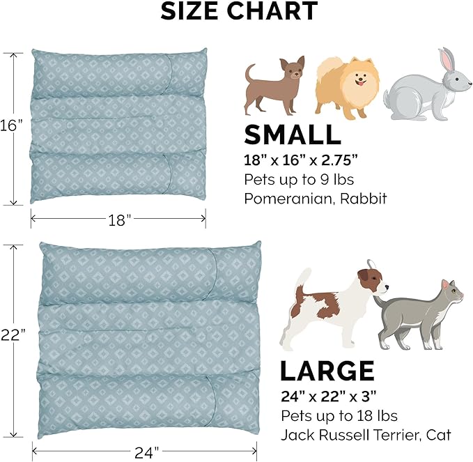 Furhaven Cat Bed for Indoor Cats, Washable w/ Removable Bolsters, For Pets Up to 18 lbs - Plush & Diamond Print Cuddle Loaf Mat - Aqua, Large
