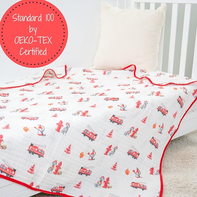 LollyBanks Muslin Baby Blanket 100% Cotton, Muslin Quilt Lightweight, 6 Layers Baby Blankets 47"x 47", Toddler Blanket for Boy and Girl, Nursery Receiving Blankets Baby Essentials (Dogs Print)