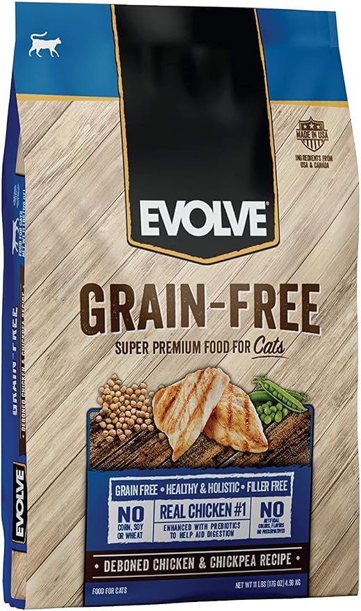 Evolve Grain Free Deboned Chicken, Pea and Vegetable Recipe Cat Food, 11lb