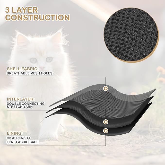 MoNiBloom Soft Cat Harness for Walking Escape Proof and Travel, Kitten Adjustable Breathable Vest Harness - Black, S