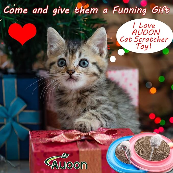 AUOON Cat Scratcher Toy, Cat Toy, Scratch pad,Scratching Toy,Post Pad Interactive Training Exercise Mouse Play Toy with Ball for Cat Kitty Puppy