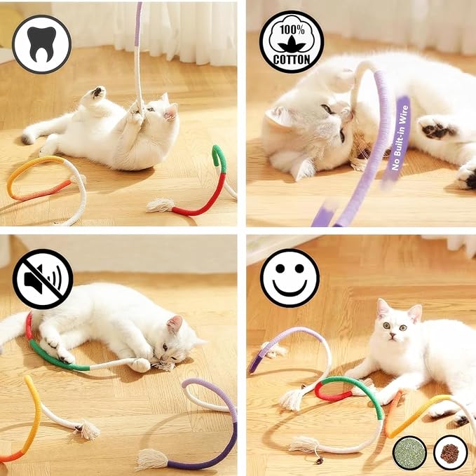 Cat Toys 21PCS Catnip Toy for Indoor Kitten Toys Cat Chew Stick for Dental Cleaning Teeth Cat Silvervine Rope Treat Kitty Feather Snack for for Kick Molar Scratch Self Play Interactive Boredom