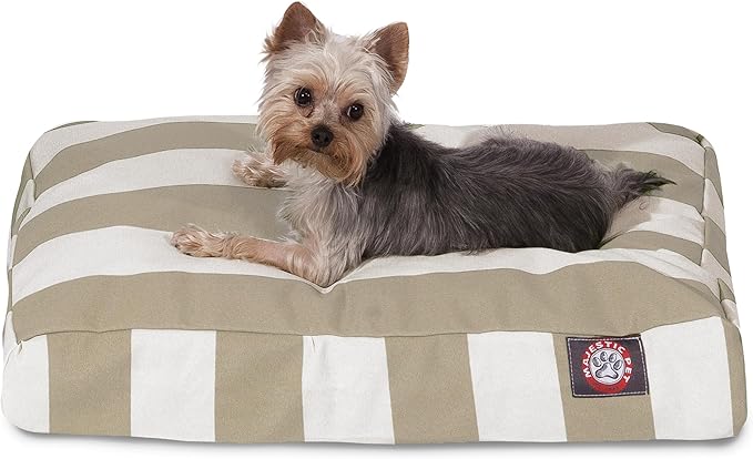 Majestic Pet Rectangle Small Dog Bed Washable – Non Slip Comfy Pet Bed – Dog Crate Bed with Removable Washable Cover – Dog Kennel Bed for Sleeping - Dog Bed Small Breed 27x20x4 Inch – Sand Beige