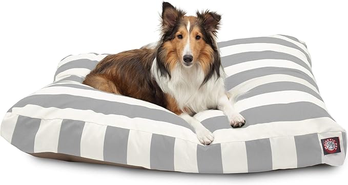 Majestic Pet Rectangle Large Dog Bed Washable – Non Slip Comfy Pet Bed – Dog Crate Bed with Removable Washable Cover – Dog Kennel Bed for Sleeping - Dog Bed Large Breed 44x36x5 Inch – Gray