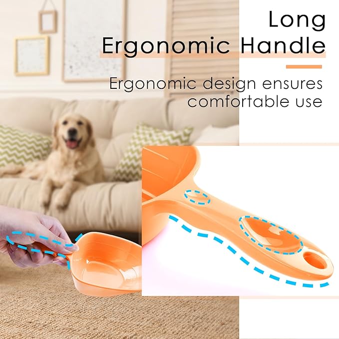 Melamine Pet Food Measuring Scoop, 1 Cup 1/2 Cup 1/4 Cup with Clear Measurement Lines for Dog, Cat, Bird, and Rabbit, Durable, Ergonomic Handle, Dishwasher safe-Orange