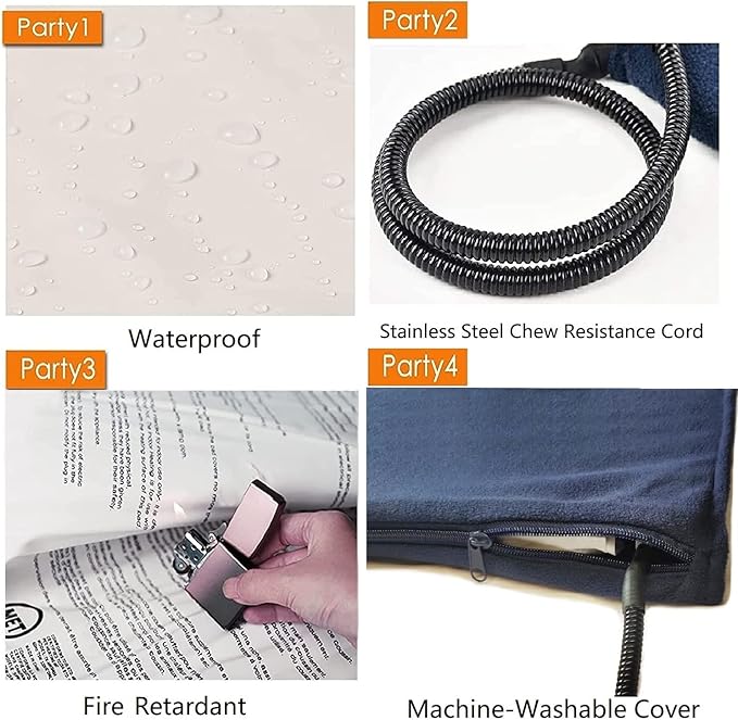 Pet Heating Pad for Dog Heating Pad for Cat Electric Mat Heated Pet Bed Mat Pet Heating Pad with Timer and Soft Washable Cover (X-Large:32" x 20")