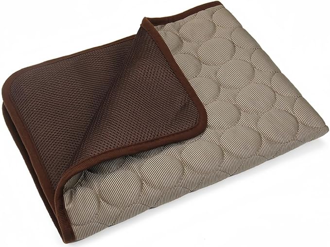 Dog Cooling Mat Washable, Portable Summer Dog Pad, Water-Absorbent Pet Cooling Pad, Ice Silk Self-Cooling Mat for Dog for Kennel/Sofa/Bed/Floor/Car Seats(Coffee,39x59in)