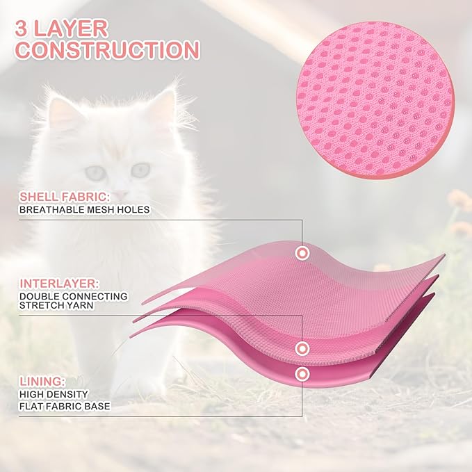 MoNiBloom Soft Cat Harness for Walking Escape Proof and Travel, Kitten Adjustable Breathable Vest Harness - Pink, XS