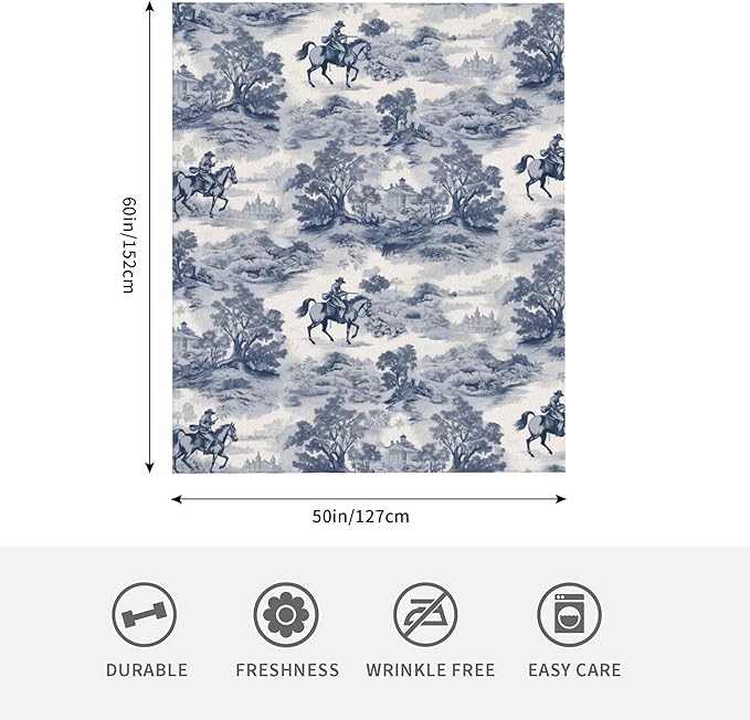 Western Cowboy Soft Throw Blanket Flannel Fleece Blankets Warm Cozy Lightweight Fuzzy Blanket for Bed Sofa Couch Home Decor 60"X50"