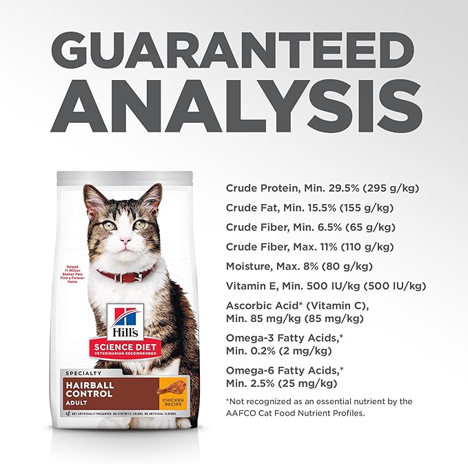 Hill's Science Diet Adult Hairball Control Chicken Recipe Dry Cat Food, 3.5 lbs.