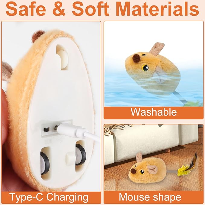 Remote Control Mouse Toy,2024 New Remote Control Cat Toys Mice Electronic Moving Toy,Interactive Cat Toy Mouse Moving Cat Toys for Indoor Cats
