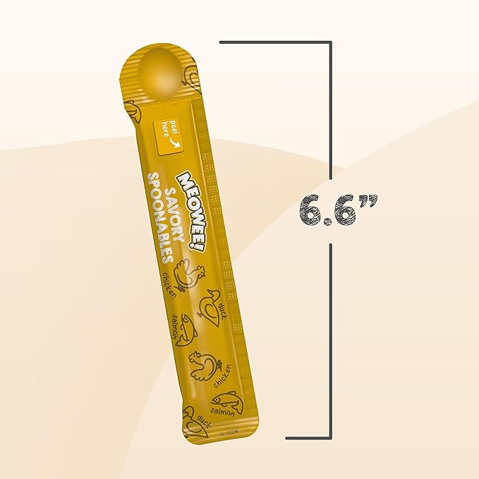 Savory Spoonables with Real Chicken, Salmon & Duck, 4 Count Tube, Triple Flavor Squeezable Lickable Wet Treats for Cats with Built-in Spoon for Less Mess