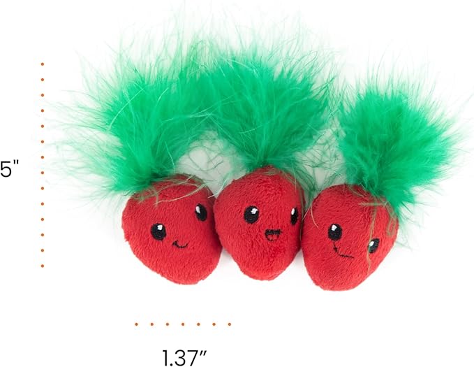 Catstages Straw-Babies Cat Dental Catnip Mesh Toy, Pink - 3 Pack