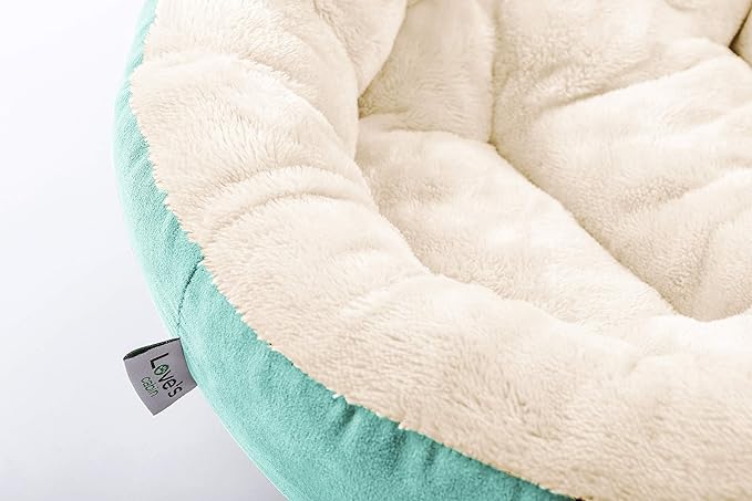 Love's cabin Round Donut Cat and Dog Cushion Bed, 20in Pet Bed for Cats or Small Dogs, Anti-Slip & Water-Resistant Bottom, Super Soft Durable Fabric Pet Beds, Washable Luxury Cat & Dog Bed Blue