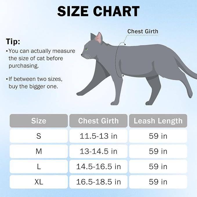 SCENEREAL Cat Harness and Leash Set Escape Proof, Adjustable Soft Air Mesh Kitten Harnesses for Girls Boys Small Medium Big Cats, Reflective Light Travel Pet Walking Vest for Puppy Rabbit, Black L
