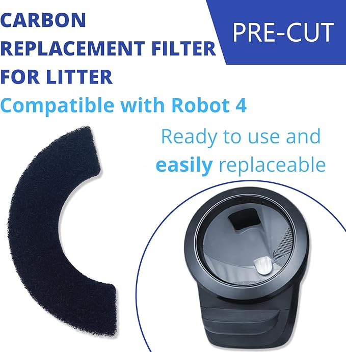 Replacement Filter Compatible with Litter-Robot 4 Activated Carbon Replacement Filter - Activated Carbon Replacement Filter - Keep Home Fresh for Days - 6 Pack