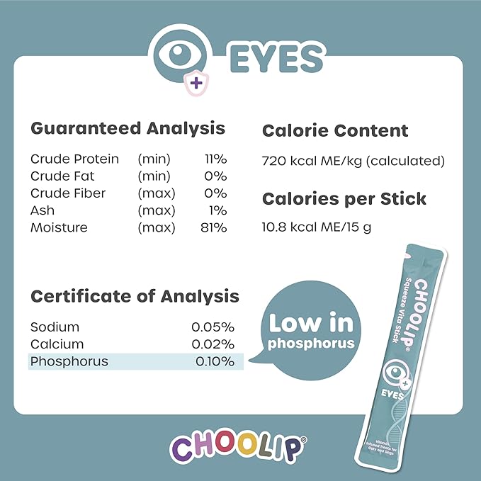 Squeeze Vita Stick Lickable Treats for Dogs & Cats. 49 Eye Health Sticks with Essential multivitamins. Soft and Tasty Paste for All Life Stages, Supporting Eyes Health