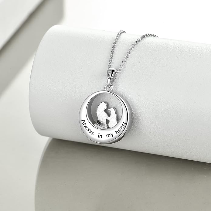 TIGER RIDER Sterling Silver Dog/Cat Urn Necklace for Ashes Dog/Cat Memorial Keepsake Cremation Jewelry Gifts for Women Pet Lovers