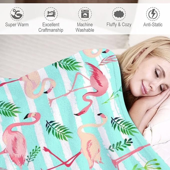 Flamingo Blanket Super Soft Flamingo Throw blanket Warm Cozy Flannel Blankets for Women Kids Adults Gifts 60"X 50"