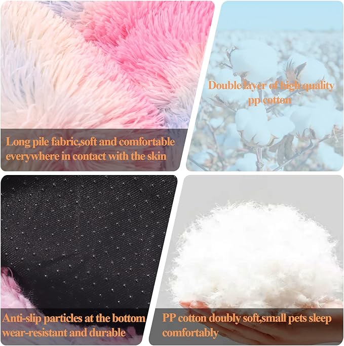 Dog Bed Calming Dog Beds for Small Medium Large Dogs - Round Donut Washable Puppy Dog Bed, Anti-Slip Faux Fur Fluffy Donut Cuddle Anxiety Cat Pet Bed(36'' Color)