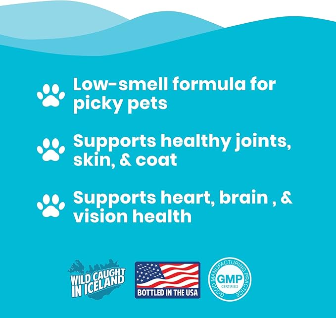 Omega 3 Fish Oil for Cats and Small Dogs | Premium Quality Omega 3 Supplement for Pets (2 Ounce)