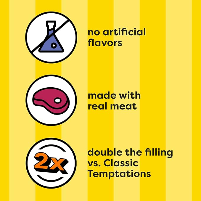 Temptations Tender Fills Roasted Chicken Flavor Crunchy and Soft Adult Cat Treats, 4.6 oz. Pouch (Pack of 10)