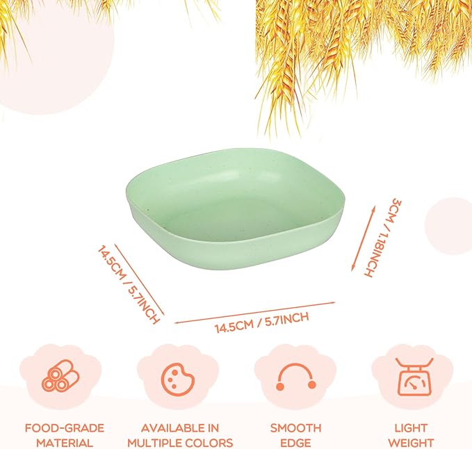 Cat Food Bowl Set, 6 inch Wide Shallow Cat Bowl for Relief Whisker Fatigue,Small Flat Cat Dish, Shallow Pet Feeding Dish or Plate for Cats and Small Dogs (4Pcs)