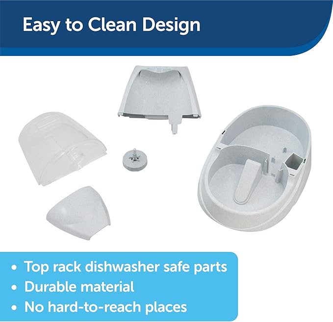 PetSafe Drinkwell Platinum Cat Water Fountain (168 oz/5L) - Pet Fountain for All Pet Sizes, Indoor Use, Encourages More Drinking, Includes Replaceable Carbon Filter, Grey