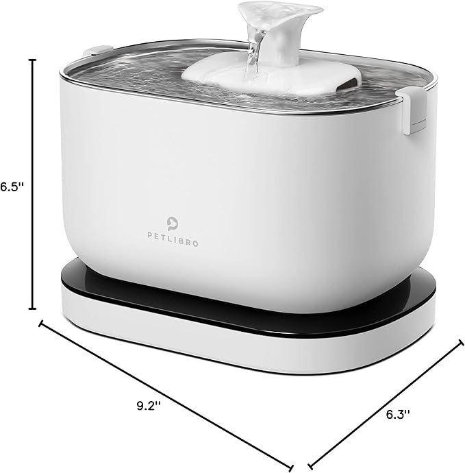 PETLIBRO Cordless Cat Water Fountain, Rechargeable Battery Operated Wireless Pet Water Fountain, 2.5L/84oz Cat Water Dispenser for Drinking with Quiet Pump Stainless Steel Tray Easy Clean BPA-Free