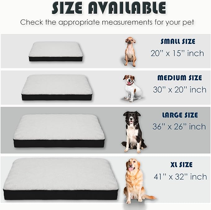Orthopedic Dog Bed, Memory Foam Revisable Two Side with Washable Removable Cover,Large, 36âx26â