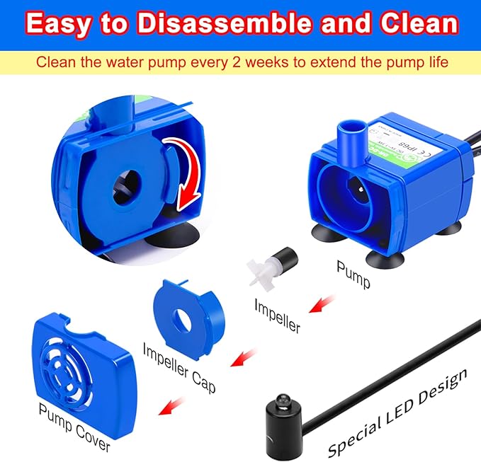 Cat Water Fountain Pump, Pet Water Fountain Pump Compatible Motor, for Cat Drinking Fountain Cat Water Dispenser Replacement (Pump)