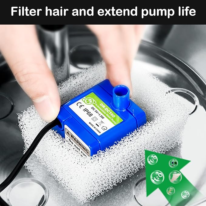 Cat water fountain pre-filter sponge 8 pack for ceramic cat fountain and stainless steel pet water fountain