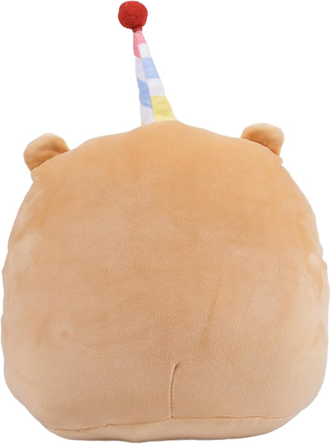 12 Inch Plush Brown Capybara Stuffed Animal Happy Birthday Capybara Hugging Pillow Birthday Capybara Plushies Throw Pillow Birthday Capybara Anime Gift for Kids and Lovers
