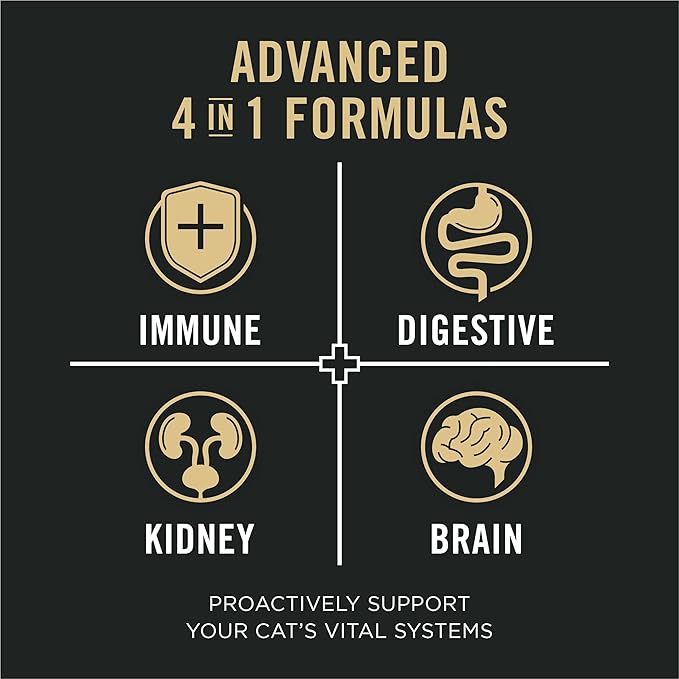 Purina Pro Plan Vital Systems Salmon Wet Cat Food Pate 4-in-1 Brain, Kidney, Digestive and Immune Formula - (Pack of 24) 3 oz. Cans