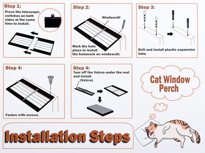 Cat Window Hammock, Metal Cat Hammock Window Seat with Soft Cushion, Window Sill Cat Perch, Kitty Sill for Two Big Cats, 360° Sunny Seat Space Saving Cat Beds Window Perch Shelf for Indoor Cats(Grey)