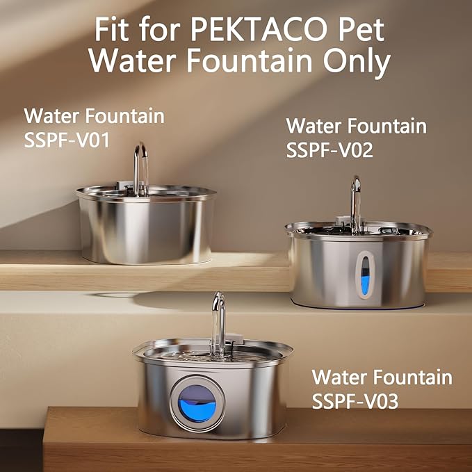 Cat Water Fountain Replacement Filters & Pre-Filter Sponges for 3.2L/108oz Automatic Pet Fountain, Dog Water Dispenser – 6 Pack Filters & 6 Pre-Filter Sponges