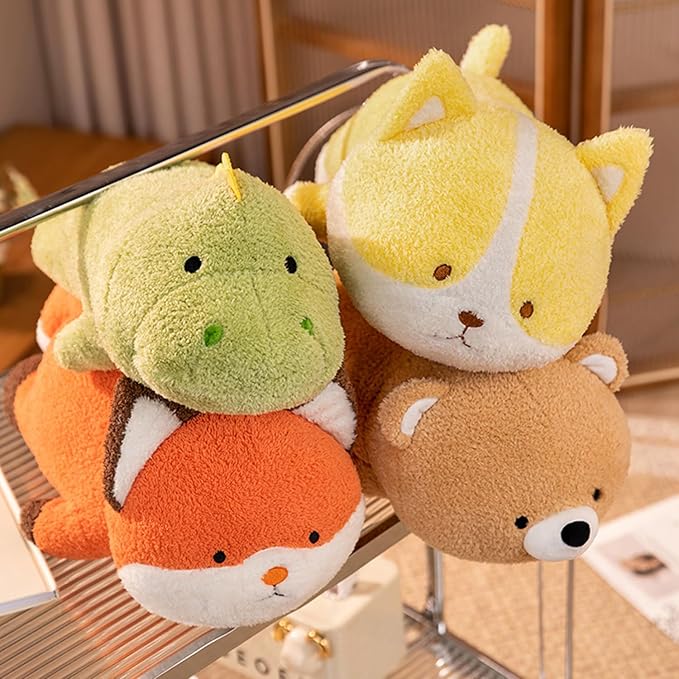 16 Inch Plush Beige Bear Stuffed Animal Hugging Pillow Cuddly Bear Plushies Anime Gifts for Kids and Lovers