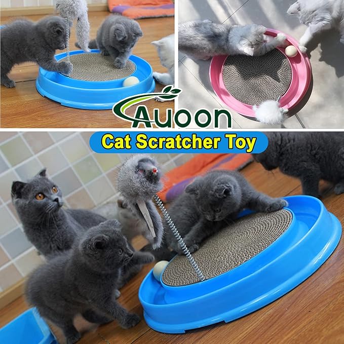 AUOON Cat Scratcher Toy, Cat Toy, Scratch pad,Scratching Toy,Post Pad Interactive Training Exercise Mouse Play Toy with Ball for Cat Kitty Puppy