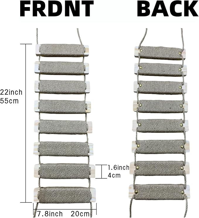 Cat Ladder Cat Tree Tower Bridge Cat Climbing Wall Scratching Post Cat Cage Accessories Outdoor Cat Furniture Climbing Frame Cat Toys for Indoor Cats (22x7.87in)