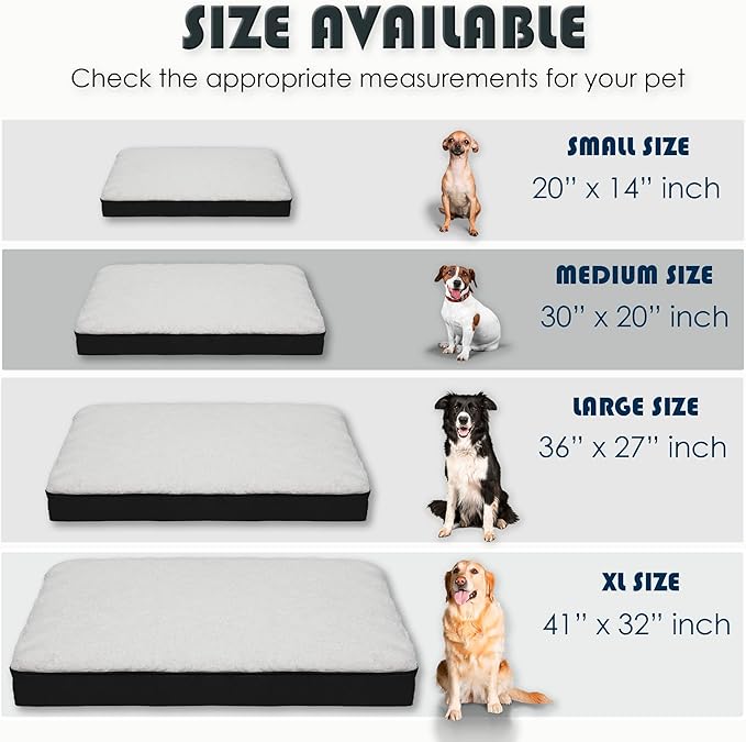 Orthopedic Dog Bed, Memory Foam Revisable Two Side with Washable Removable Cover,Medium, 30âx20â