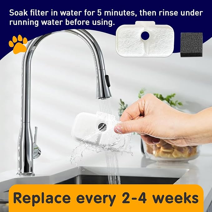 24 PCS Cat Water Fountain Filter Replacement for Petlibro - Pre-Filter Sponges Compatible with PLWF105, PLWF115, PLWF005 - Keep Your Pet Libro Fountain Clean and Fresh with PET Standard Filters