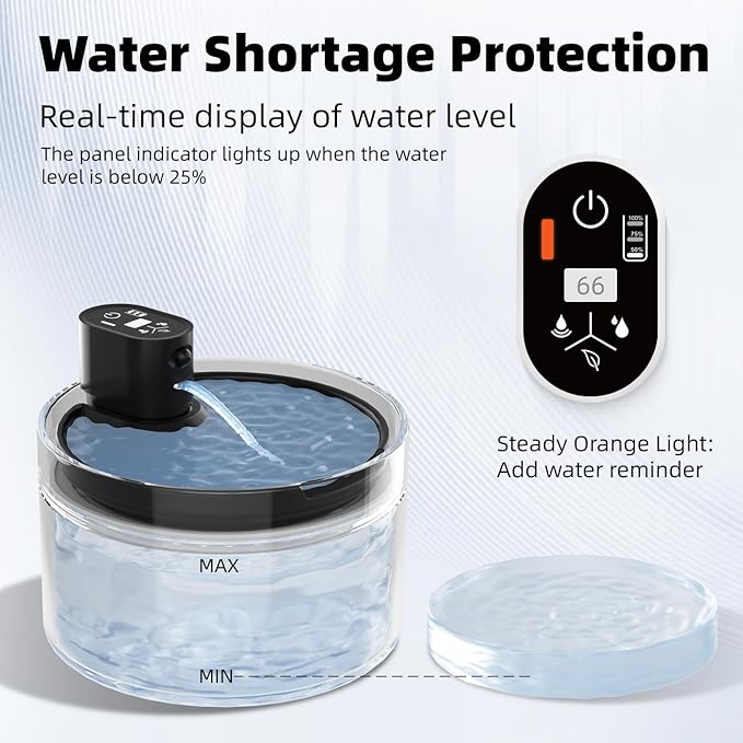 Ceramic Cat Water Fountain,2.3lL/78oz Cat Water Fountain Cordless, Automatic pet Water Fountain with Ultra-Quiet Pump and 4 Filter for Cats, Dogs, Multiple Pets