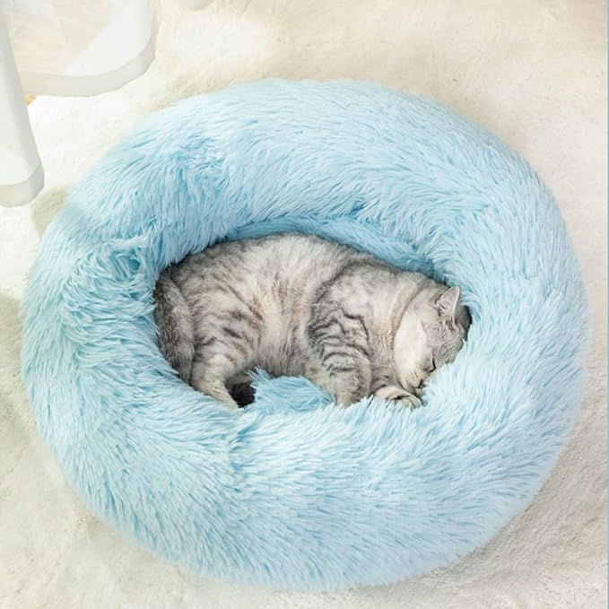 Nisrada Cat Beds for Indoor Cats,20 Inch Dog Bed for Small Melium Large Dogs, Washable-Round Pet Bed for Puppy and Kitten with Slip-Resistant Bottom