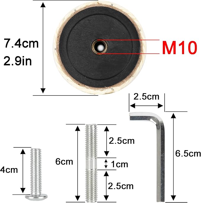 4 Pcs 2.9in 7.4cm Diameter Cat Tree Replacement Post Scratching Sisal Pole (M10, 17.7in/45cm)