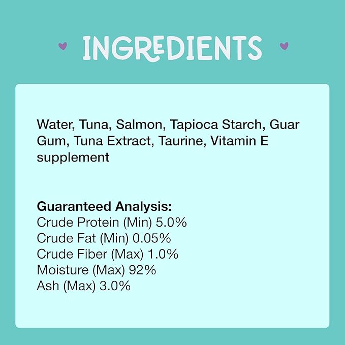 LOVE, NALA - Natural Lickable Cat Squeeze Up Treat,Topper - Tuna & Salmon Mousse - Wet Food Cat Puree - Grain Free, Fiber Blend, Minerals, Vitamins - 4 Pack 2 oz.